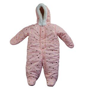 The Children’s Place Baby Girl Heart Snowsuit Pink Gold